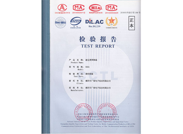 UTP Cat5e  cable test report